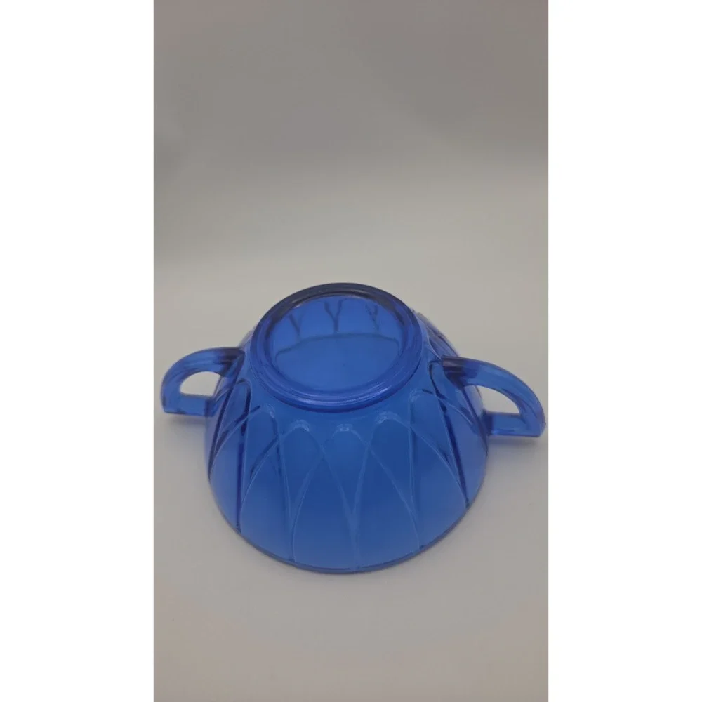 Vintage Hazel Atlas Newport Hairpin Cobalt Blue Glass Soup Bowl